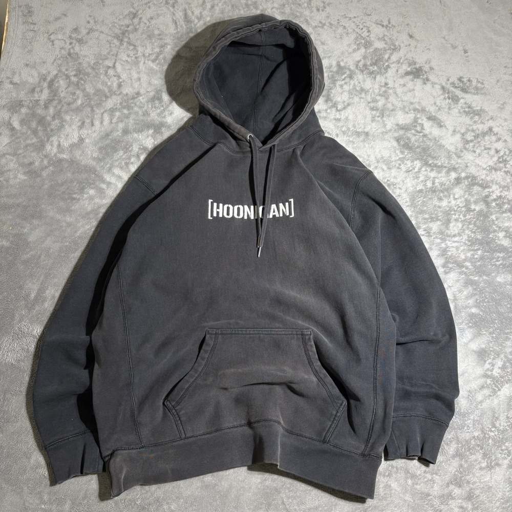 Hoonigan Hoodie Mens 2XL Black Heavy Cotton Logo Long Sleeve Drawstring